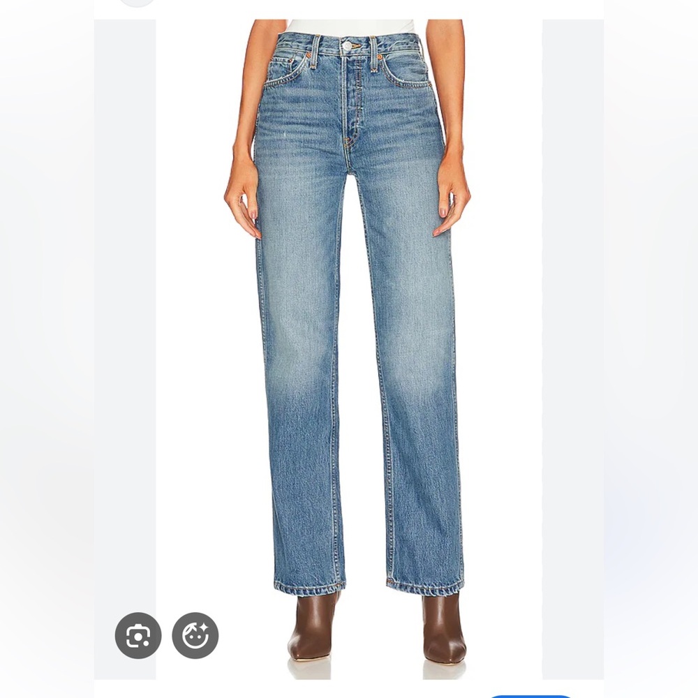 Re/done 90S HIGH RISE LOOSE in blue haze. Size 25. NWT